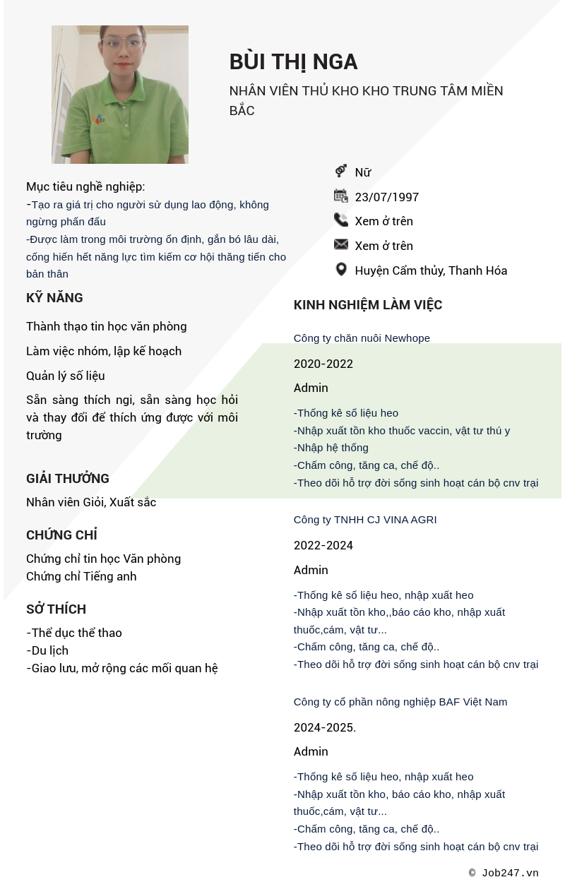 CV ứng viên