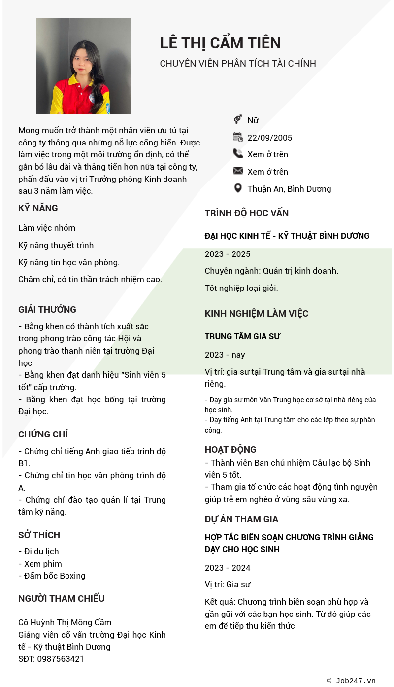 CV ứng viên