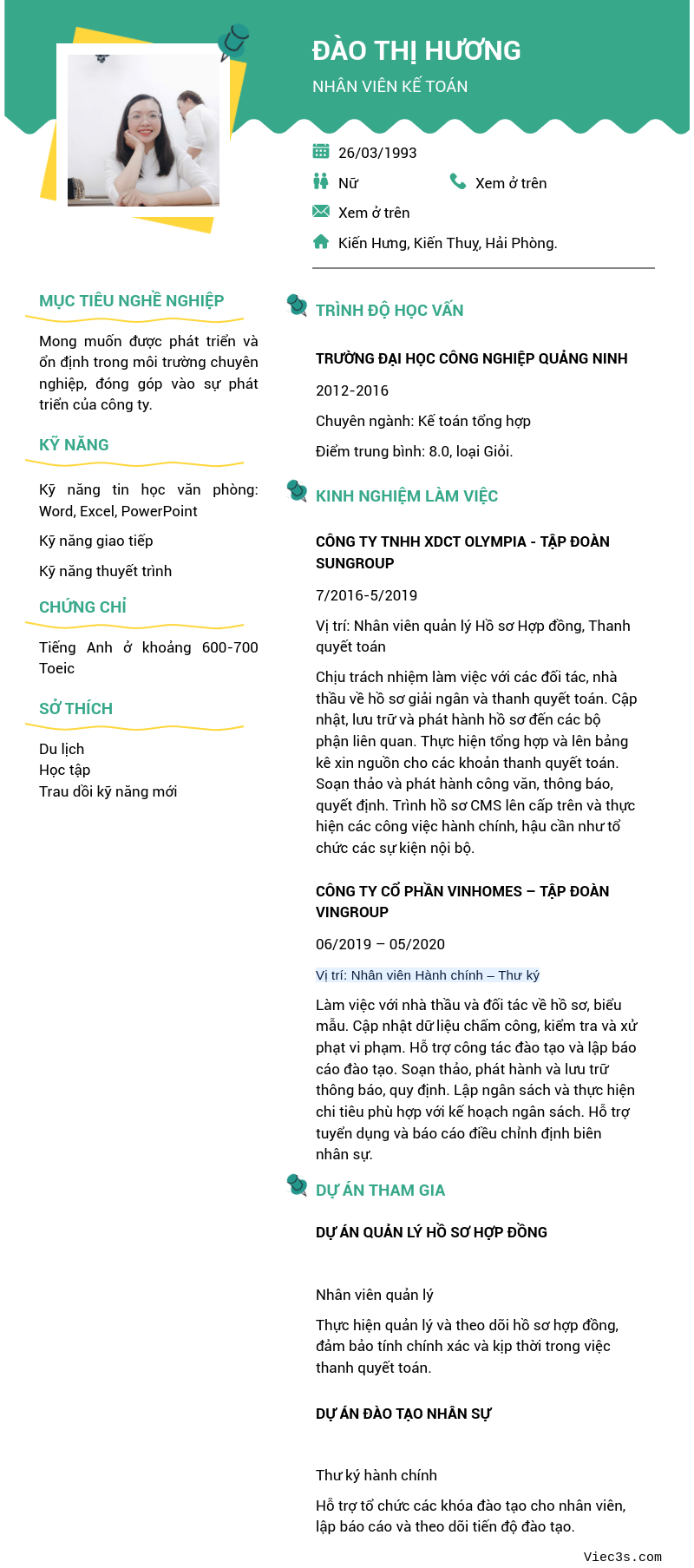 CV ứng viên