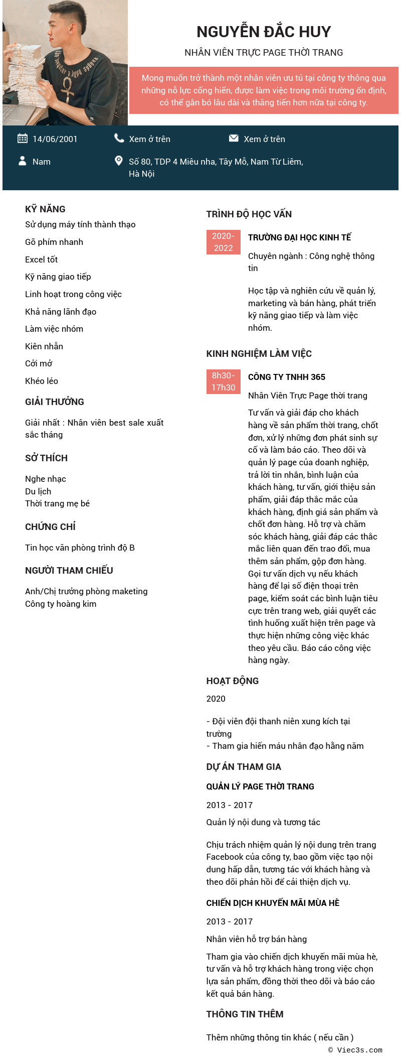 CV ứng viên