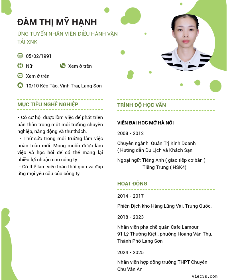 CV ứng viên