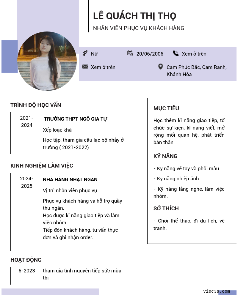 CV ứng viên