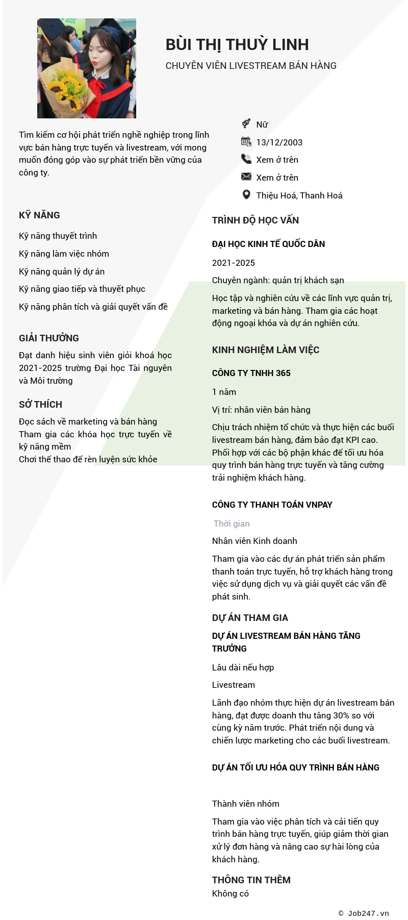 CV ứng viên
