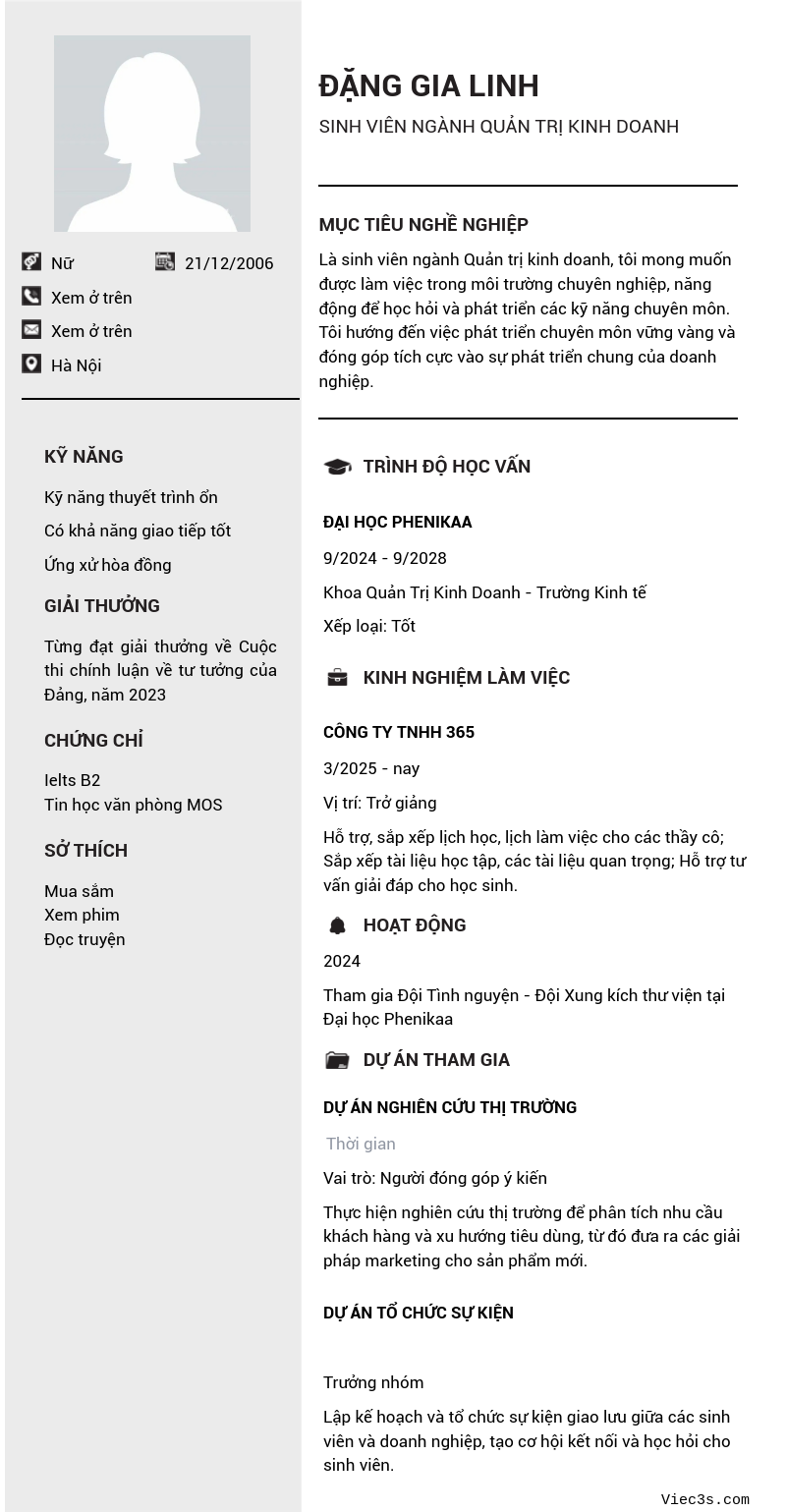 CV ứng viên