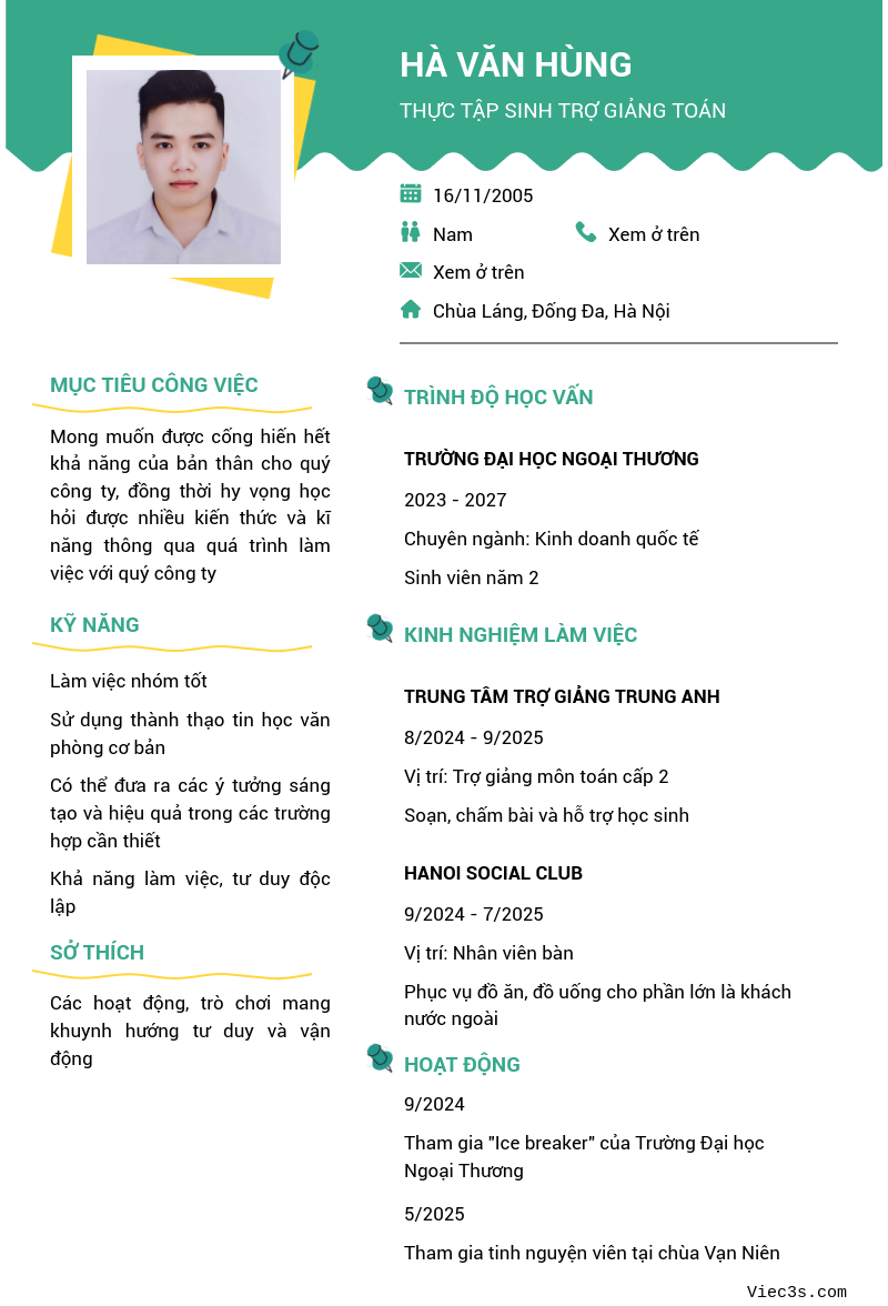 CV ứng viên
