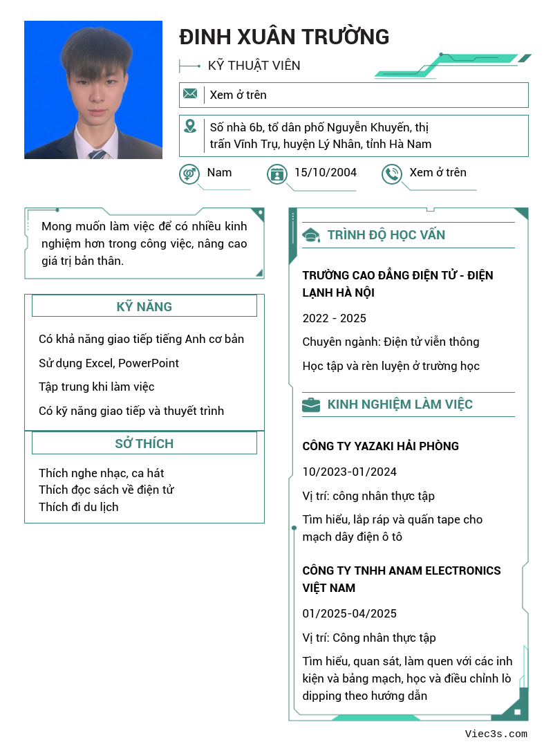 CV ứng viên