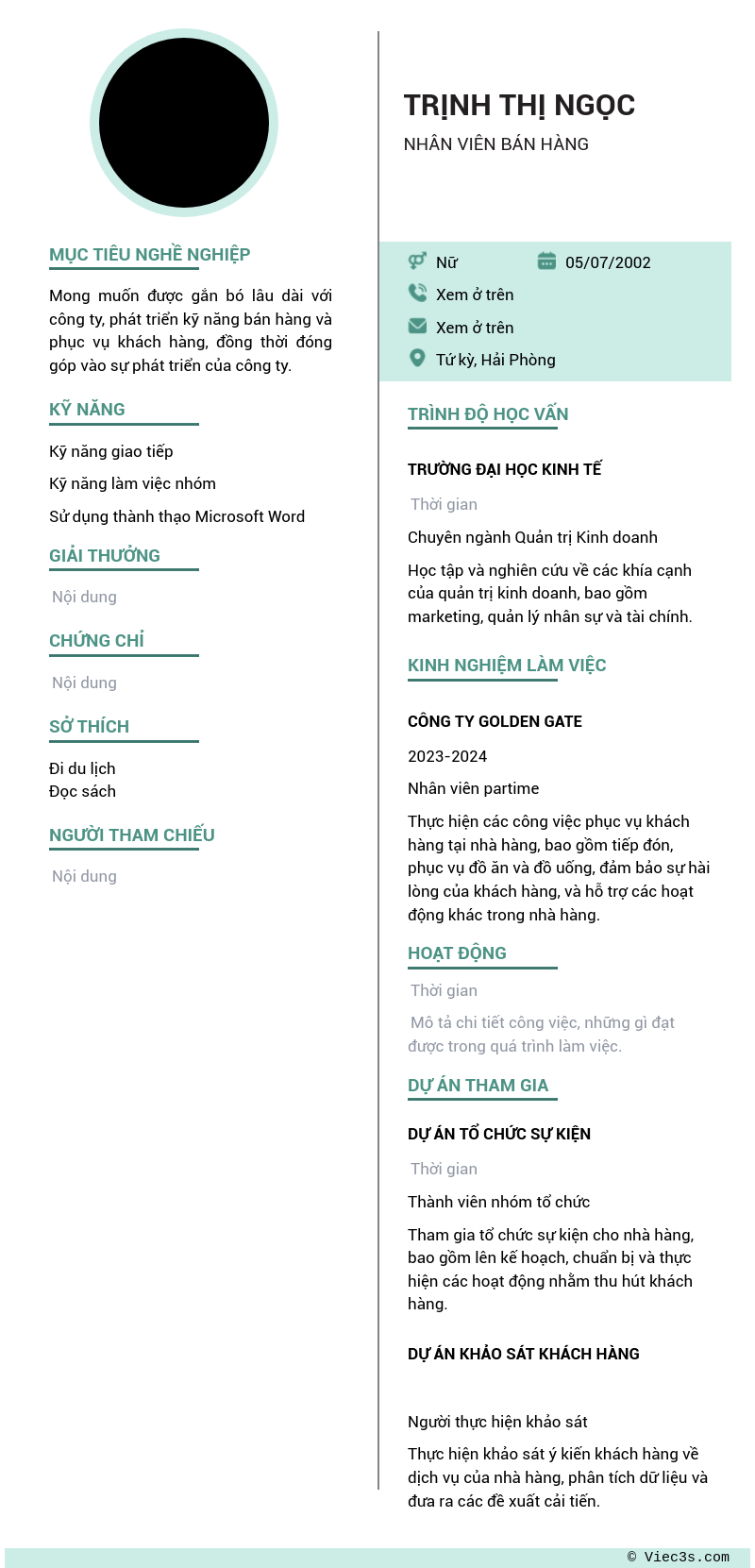 CV ứng viên