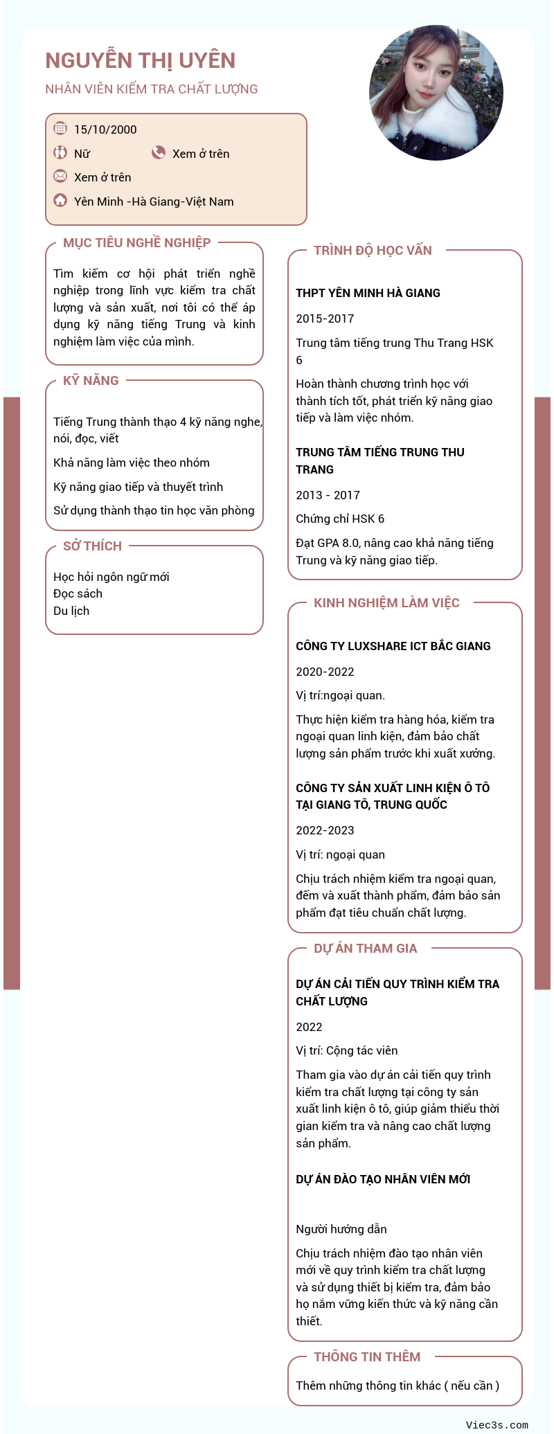 CV ứng viên