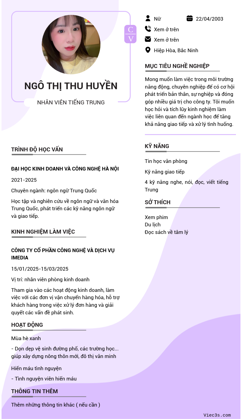 CV ứng viên