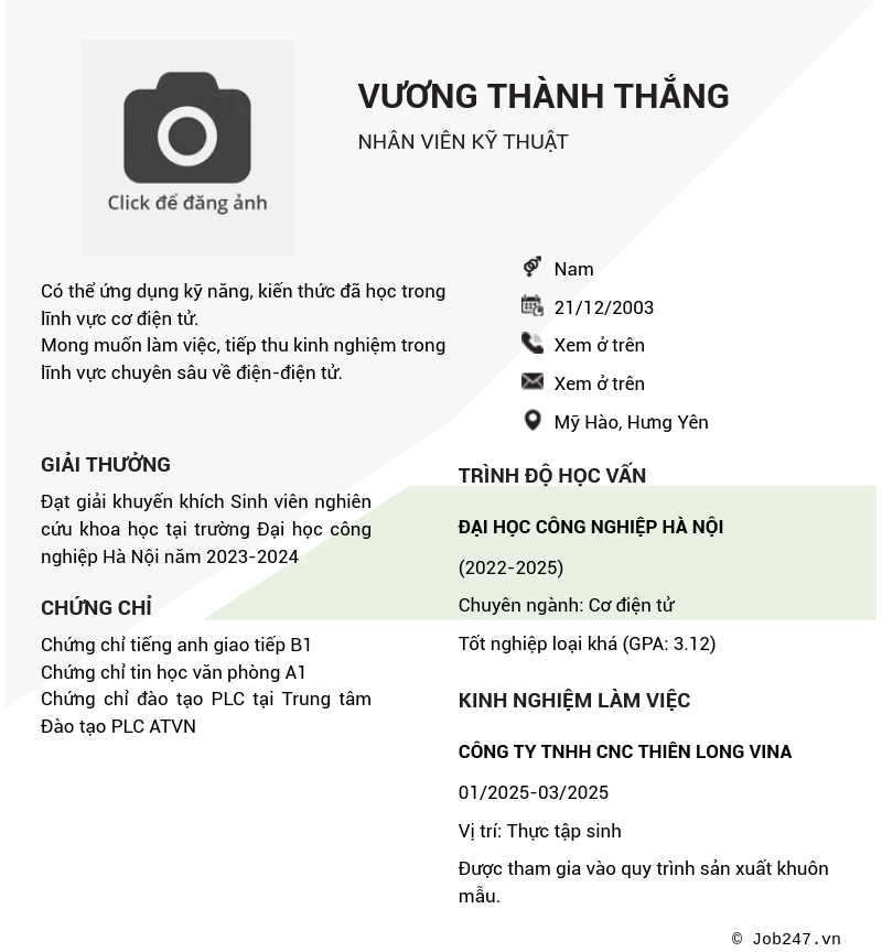 CV ứng viên