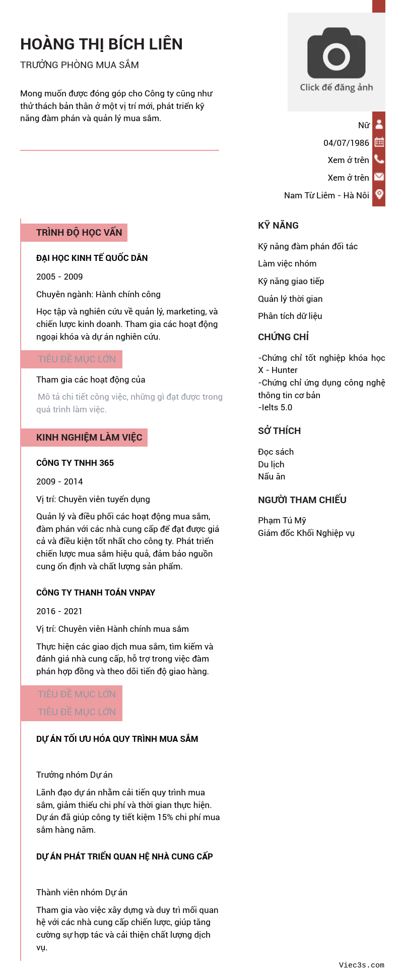 CV ứng viên