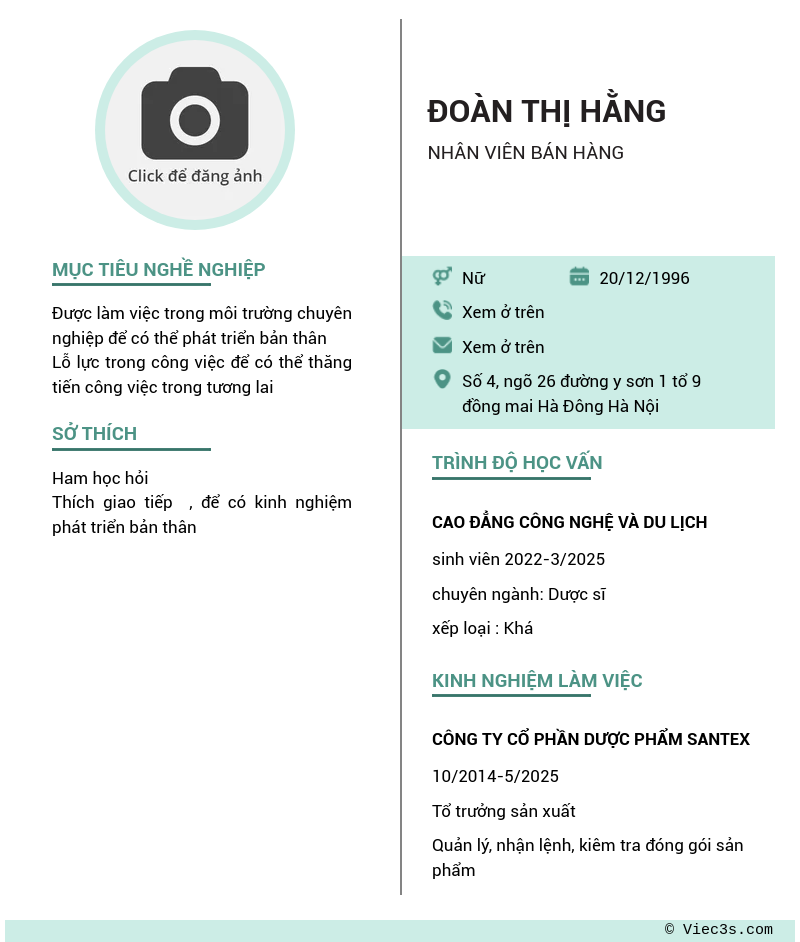 CV ứng viên