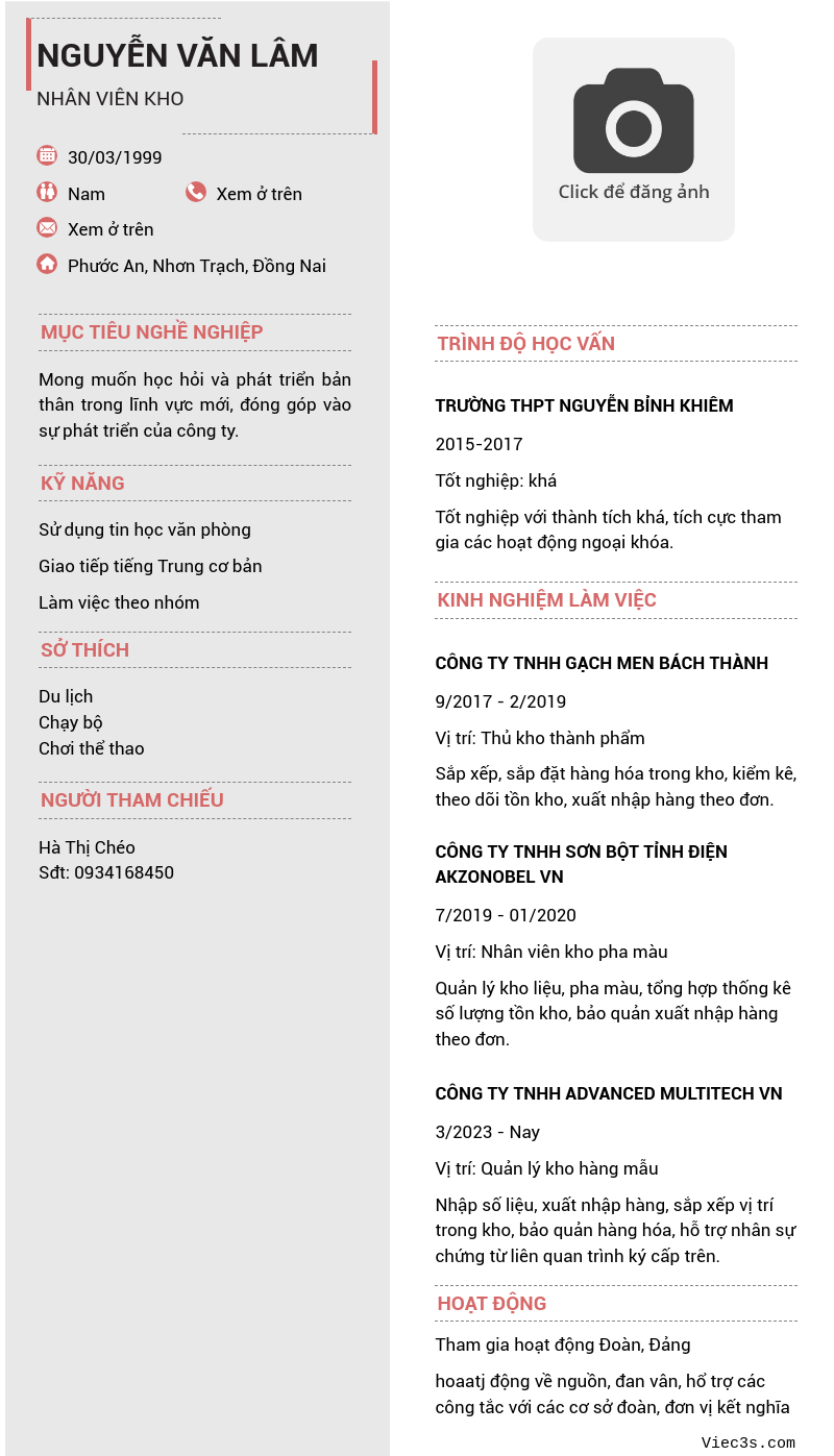 CV ứng viên
