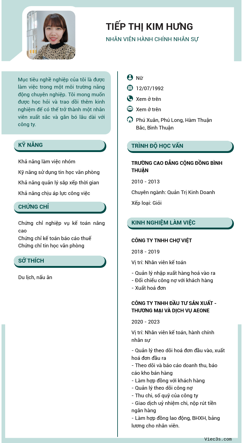 CV ứng viên