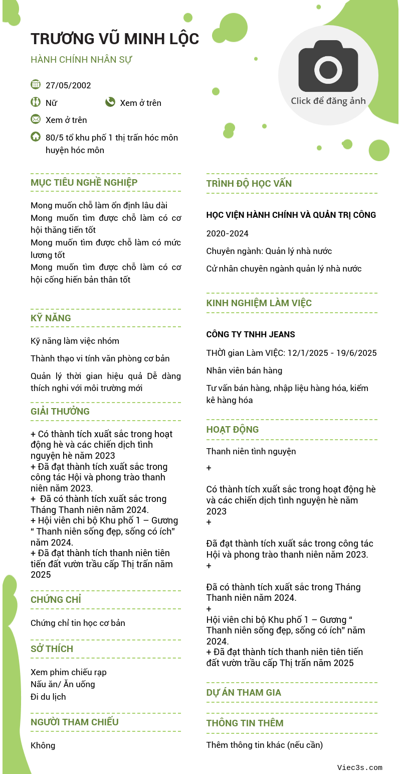 CV ứng viên