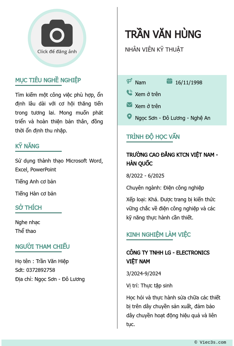 CV ứng viên