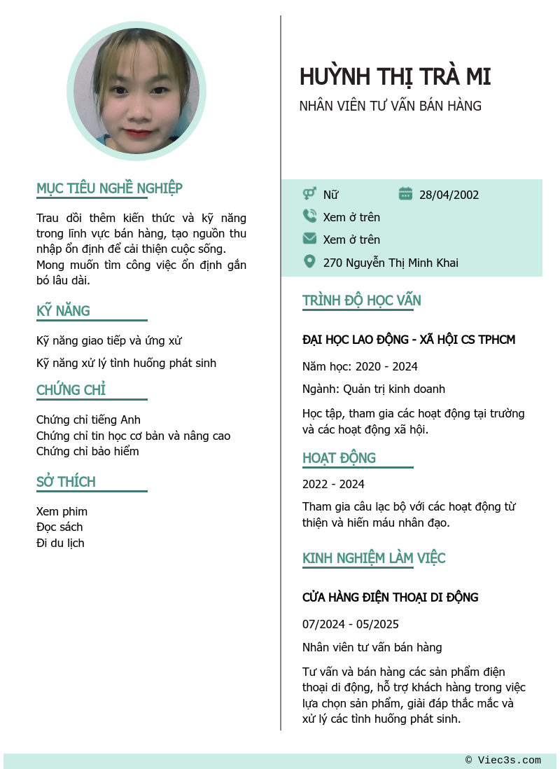 CV ứng viên