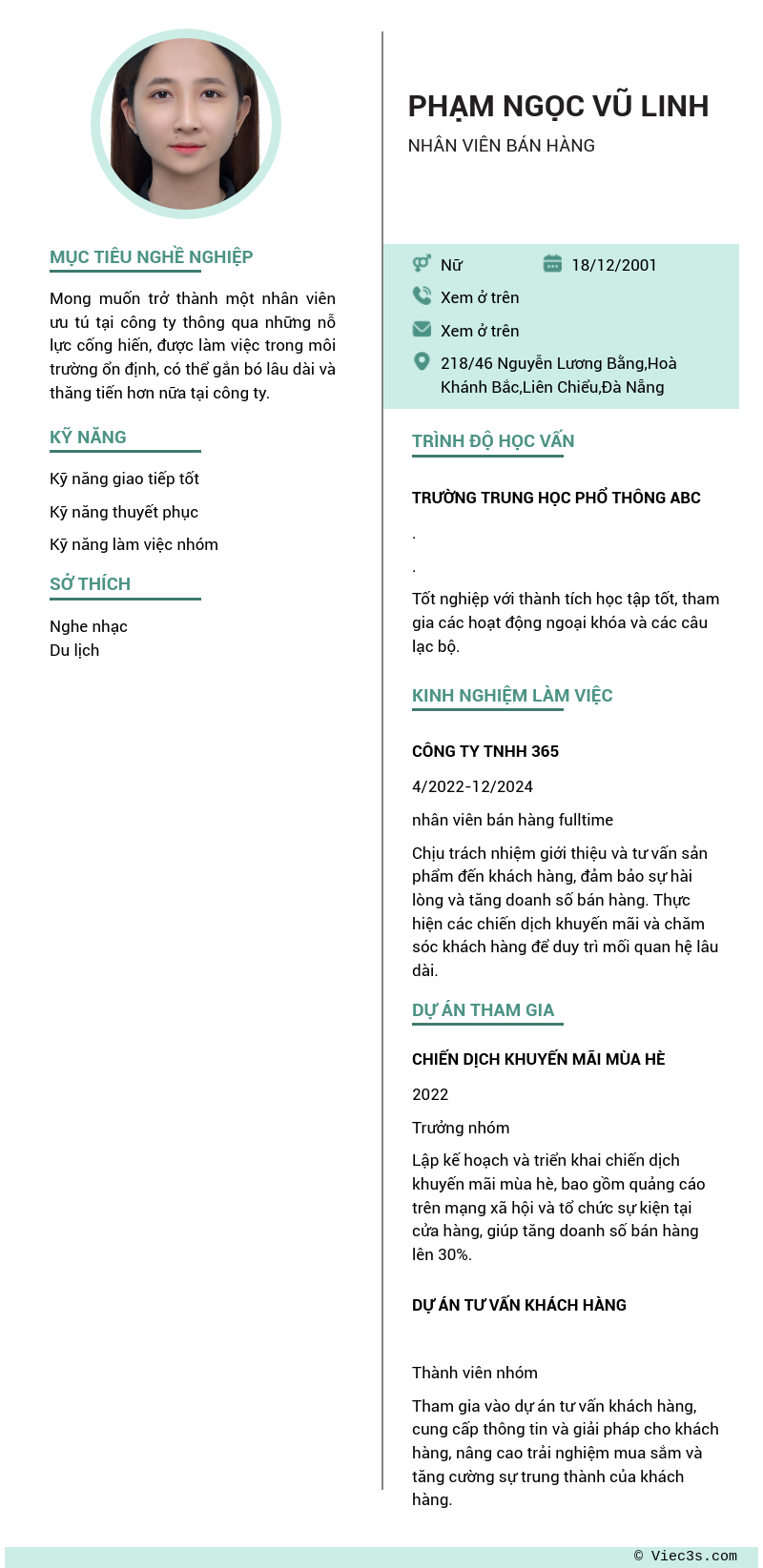 CV ứng viên
