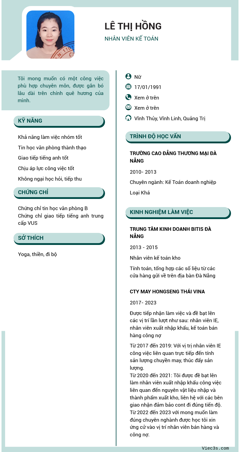 CV ứng viên