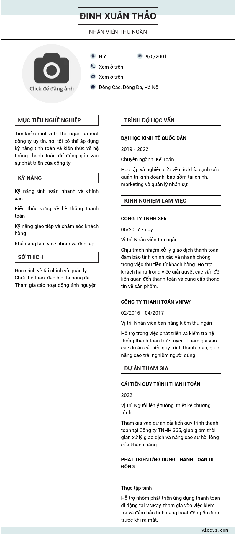 CV ứng viên