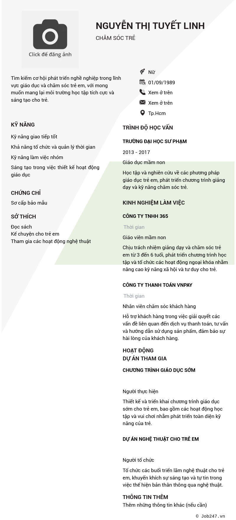 CV ứng viên