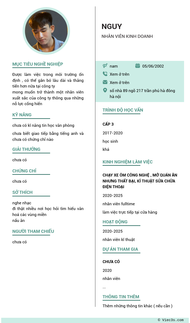 CV ứng viên