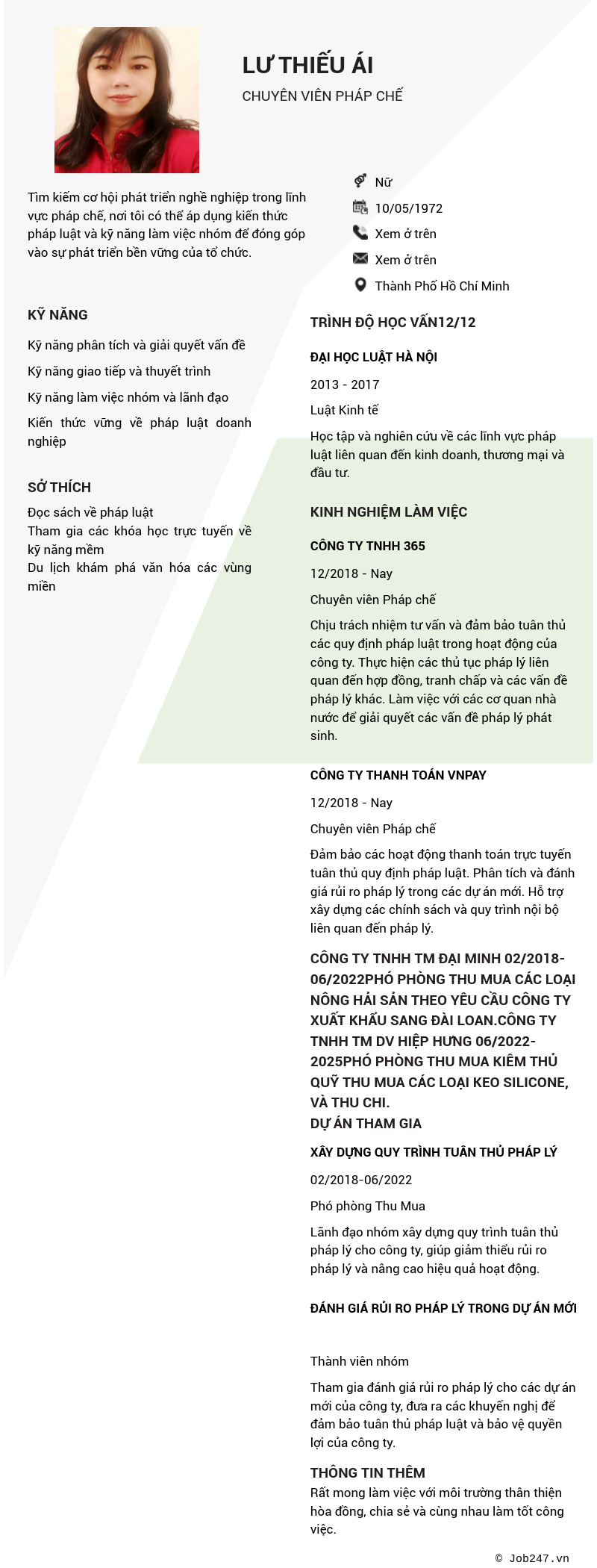 CV ứng viên