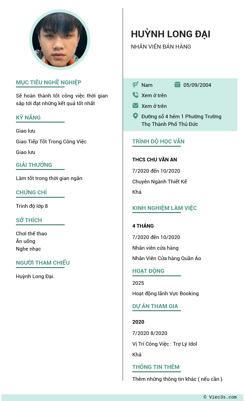 CV ứng viên