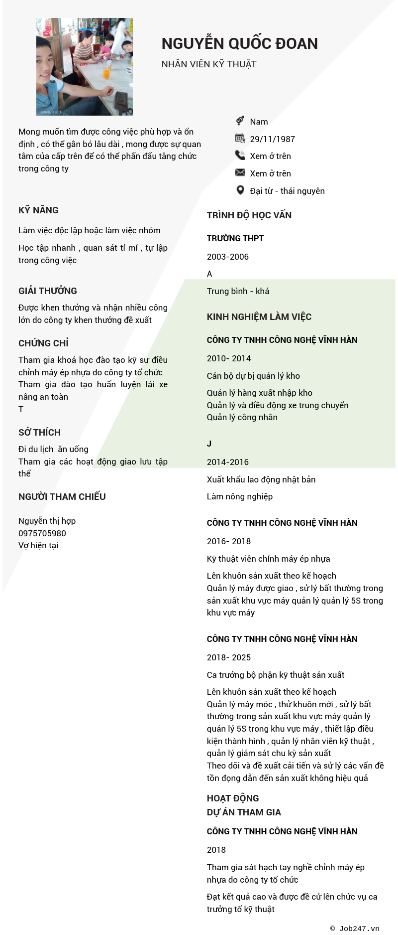 CV ứng viên
