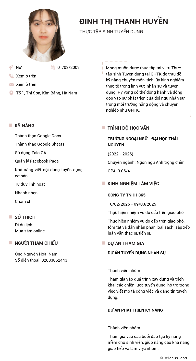 CV ứng viên