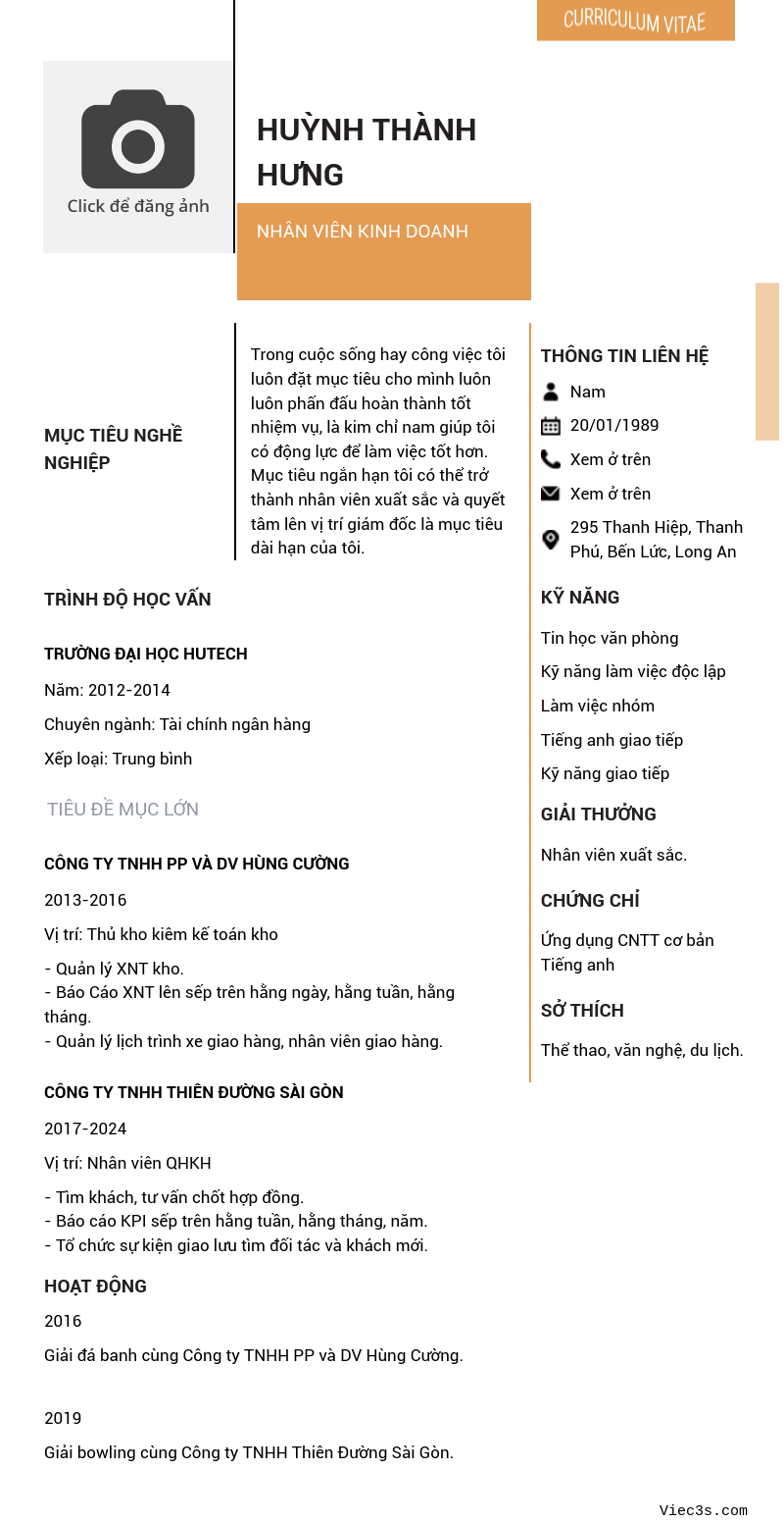 CV ứng viên