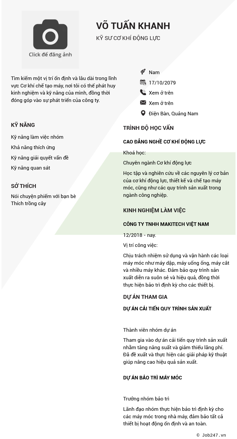 CV ứng viên