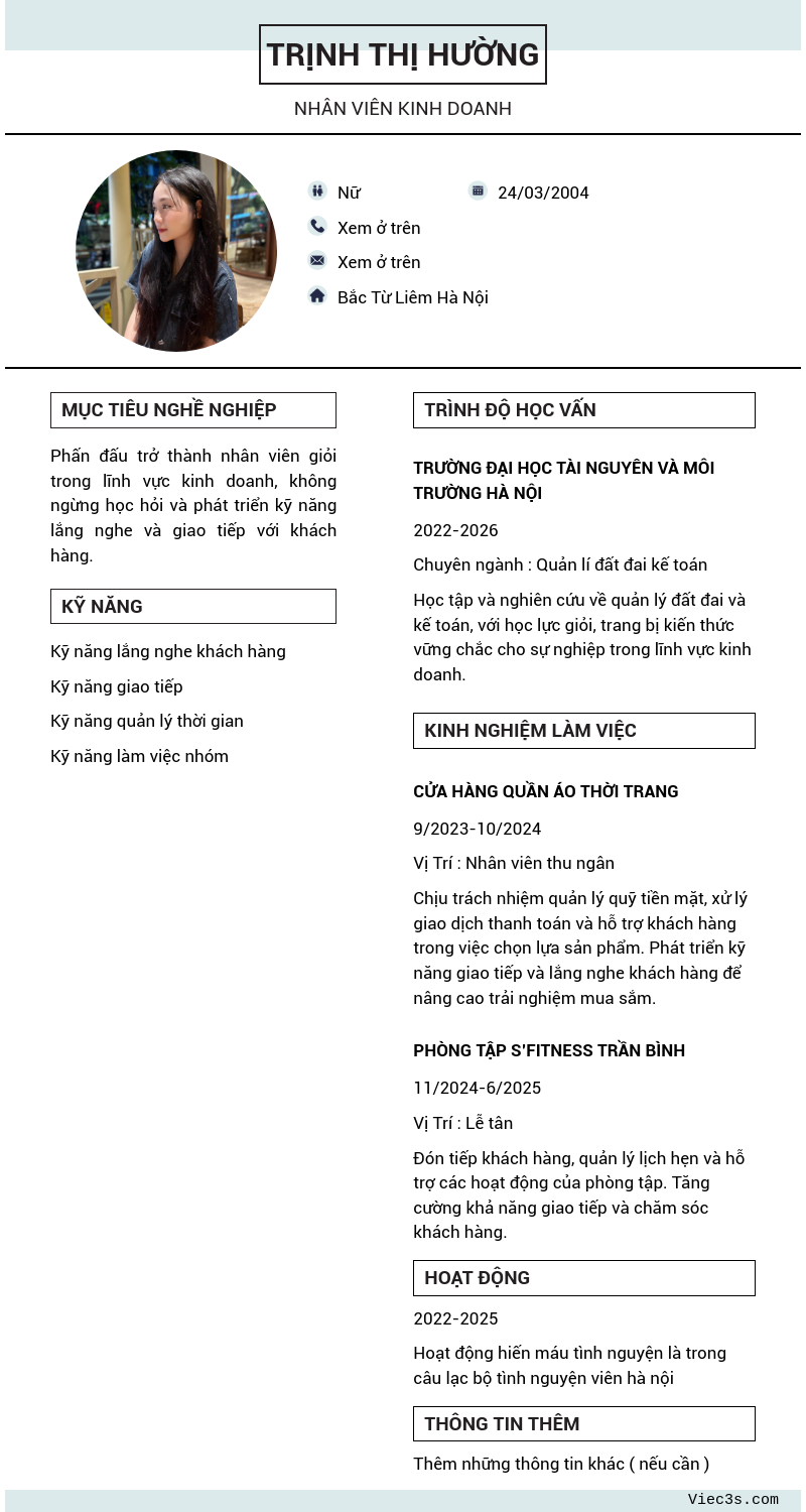 CV ứng viên