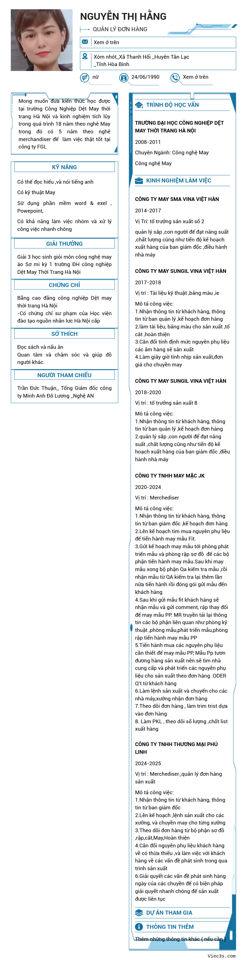 CV ứng viên