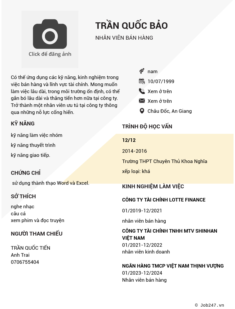 CV ứng viên