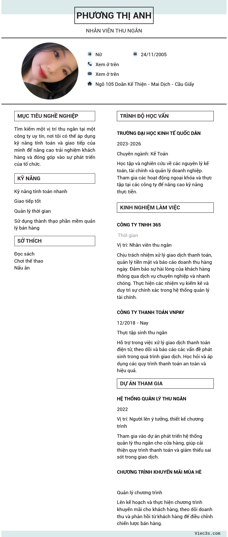 CV ứng viên