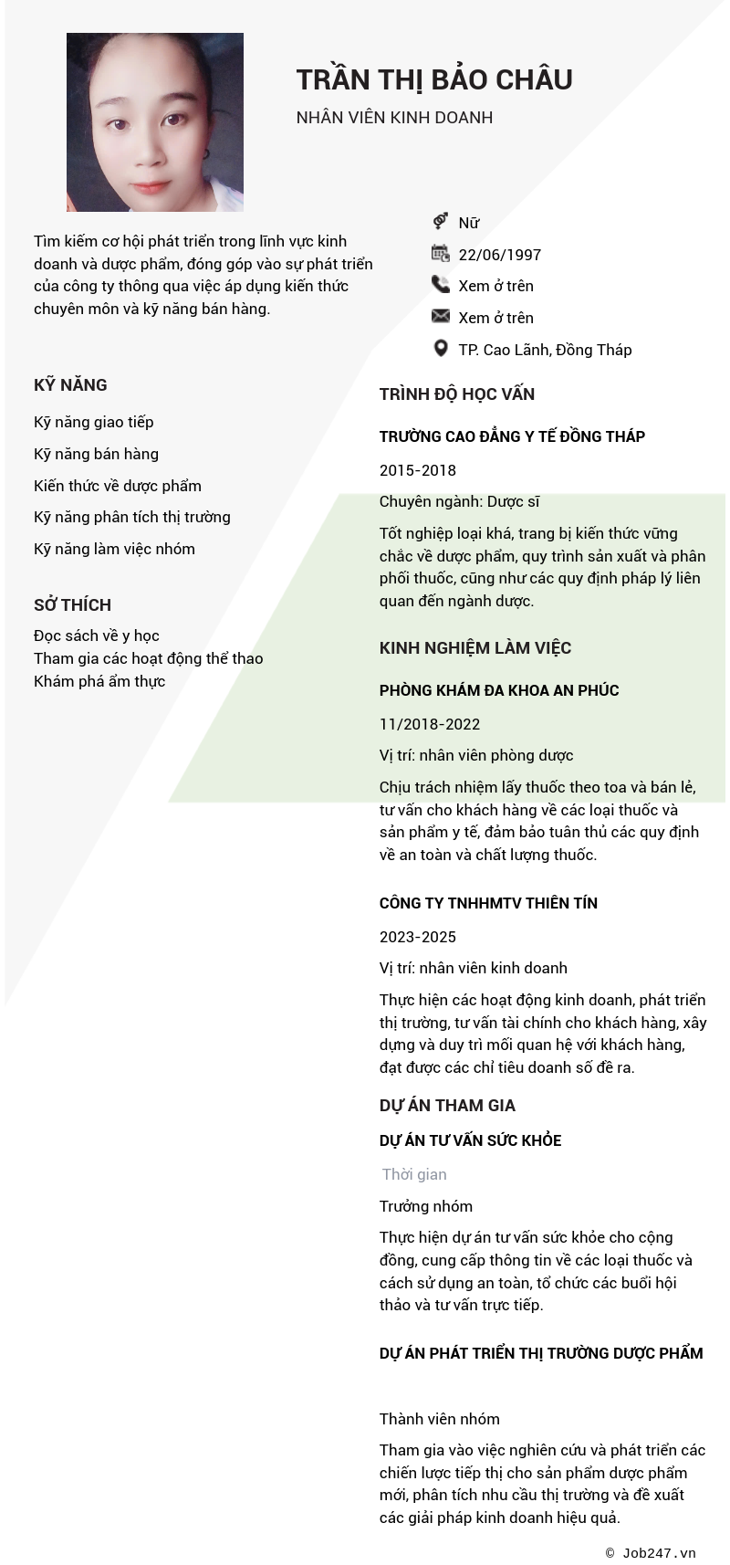 CV ứng viên
