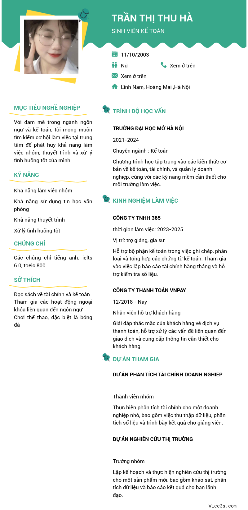 CV ứng viên