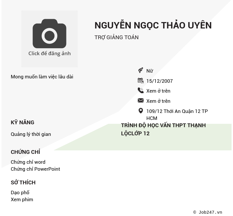 CV ứng viên