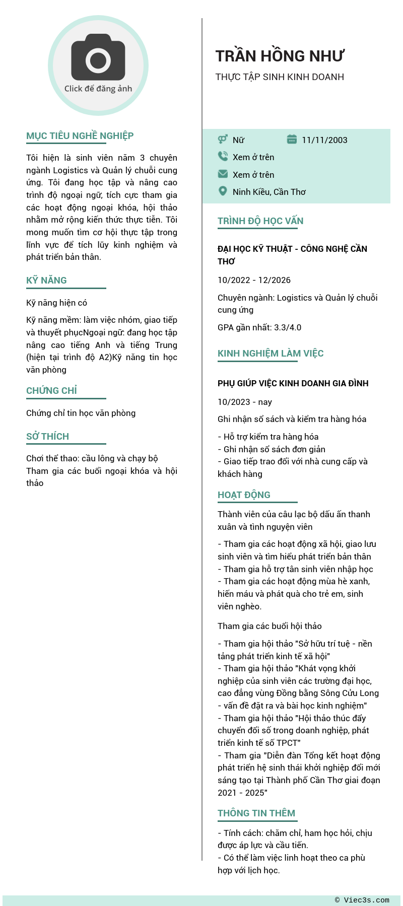 CV ứng viên