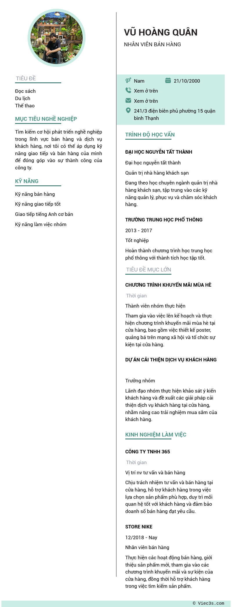 CV ứng viên