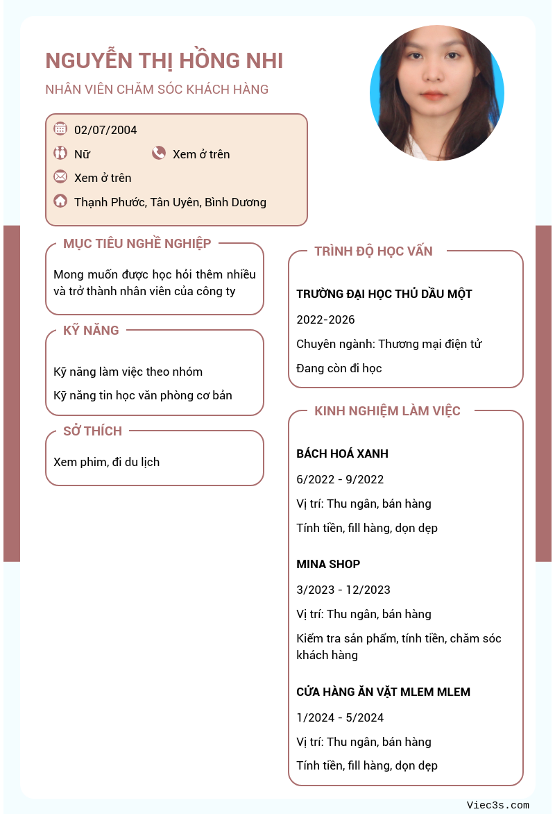 CV ứng viên