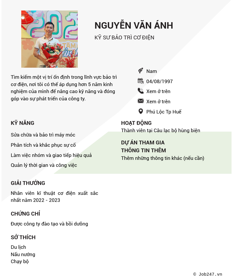 CV ứng viên