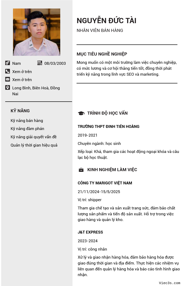 CV ứng viên