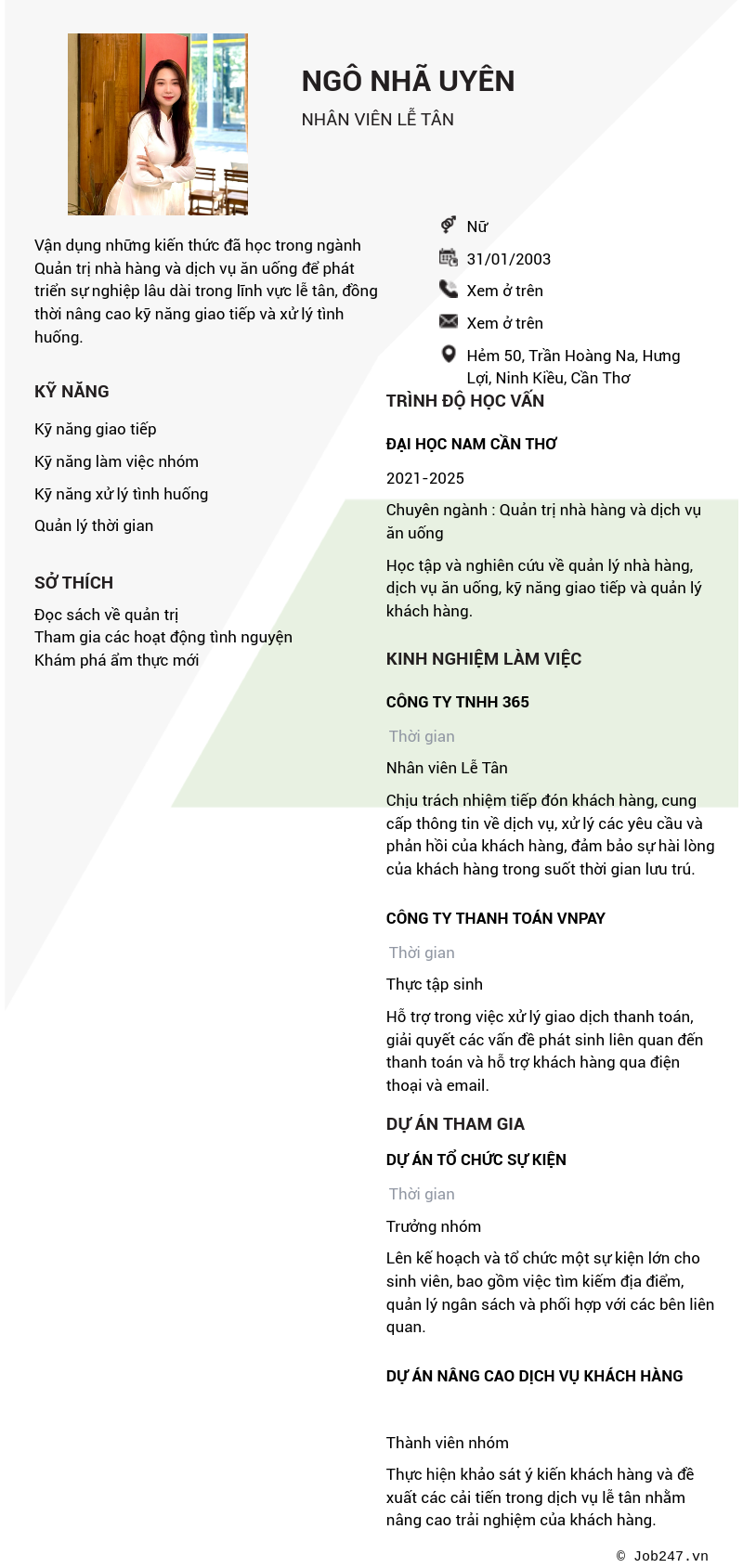 CV ứng viên