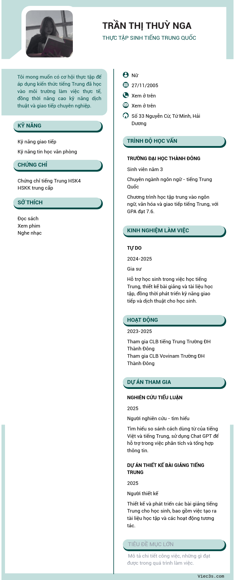 CV ứng viên