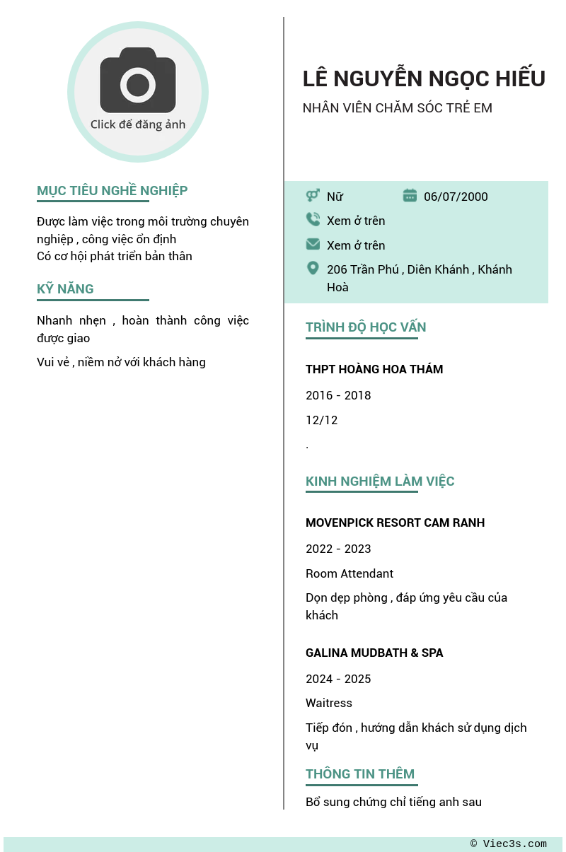 CV ứng viên