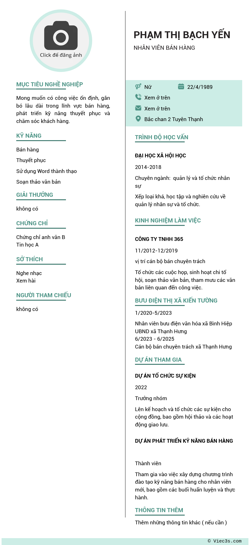 CV ứng viên