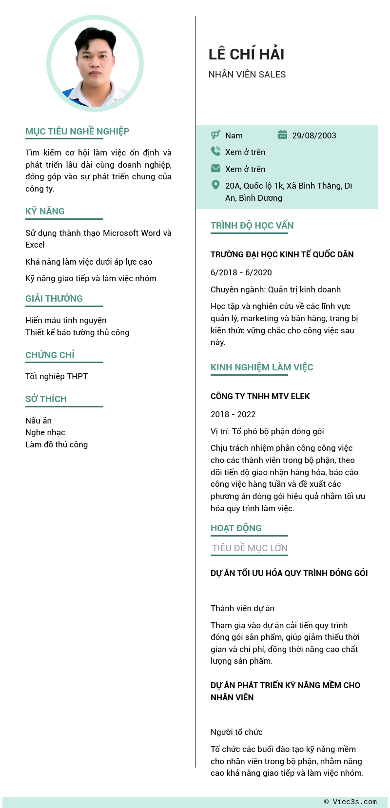 CV ứng viên