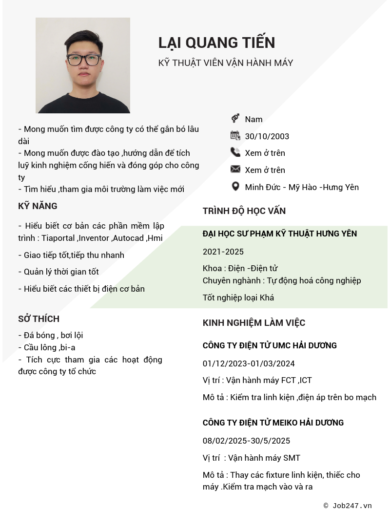 CV ứng viên